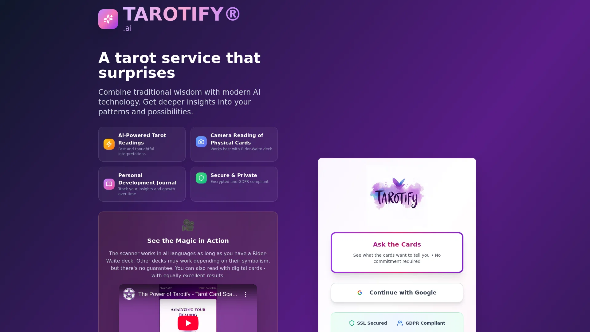 Tarotify website