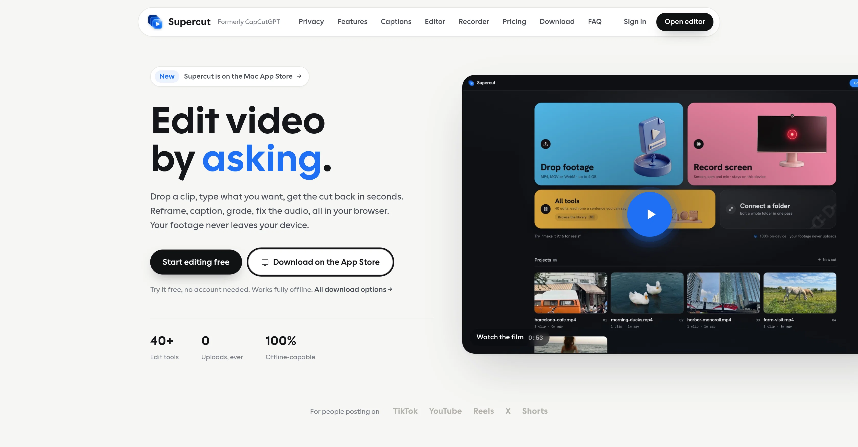 Supercut website