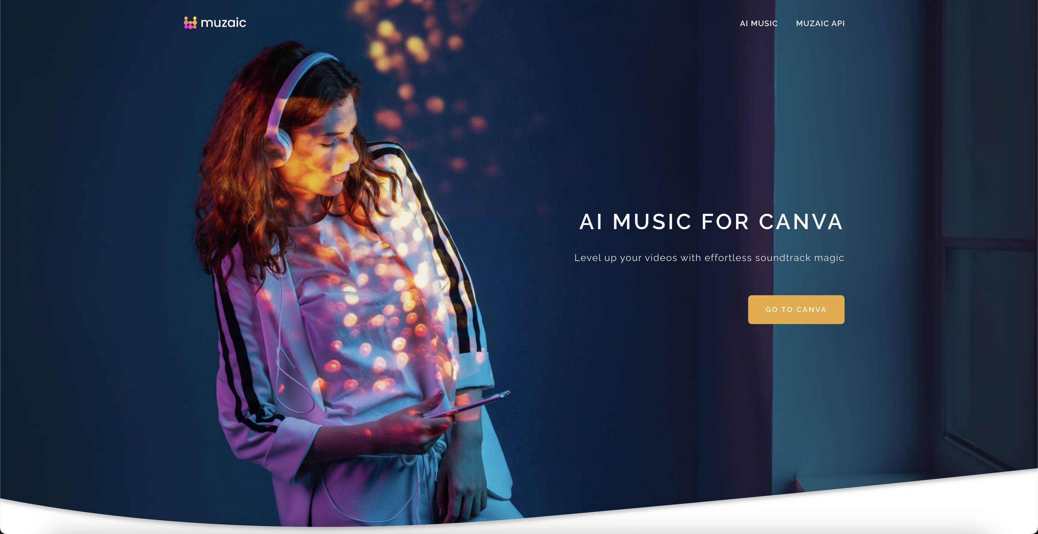 Muzaic for Canva website