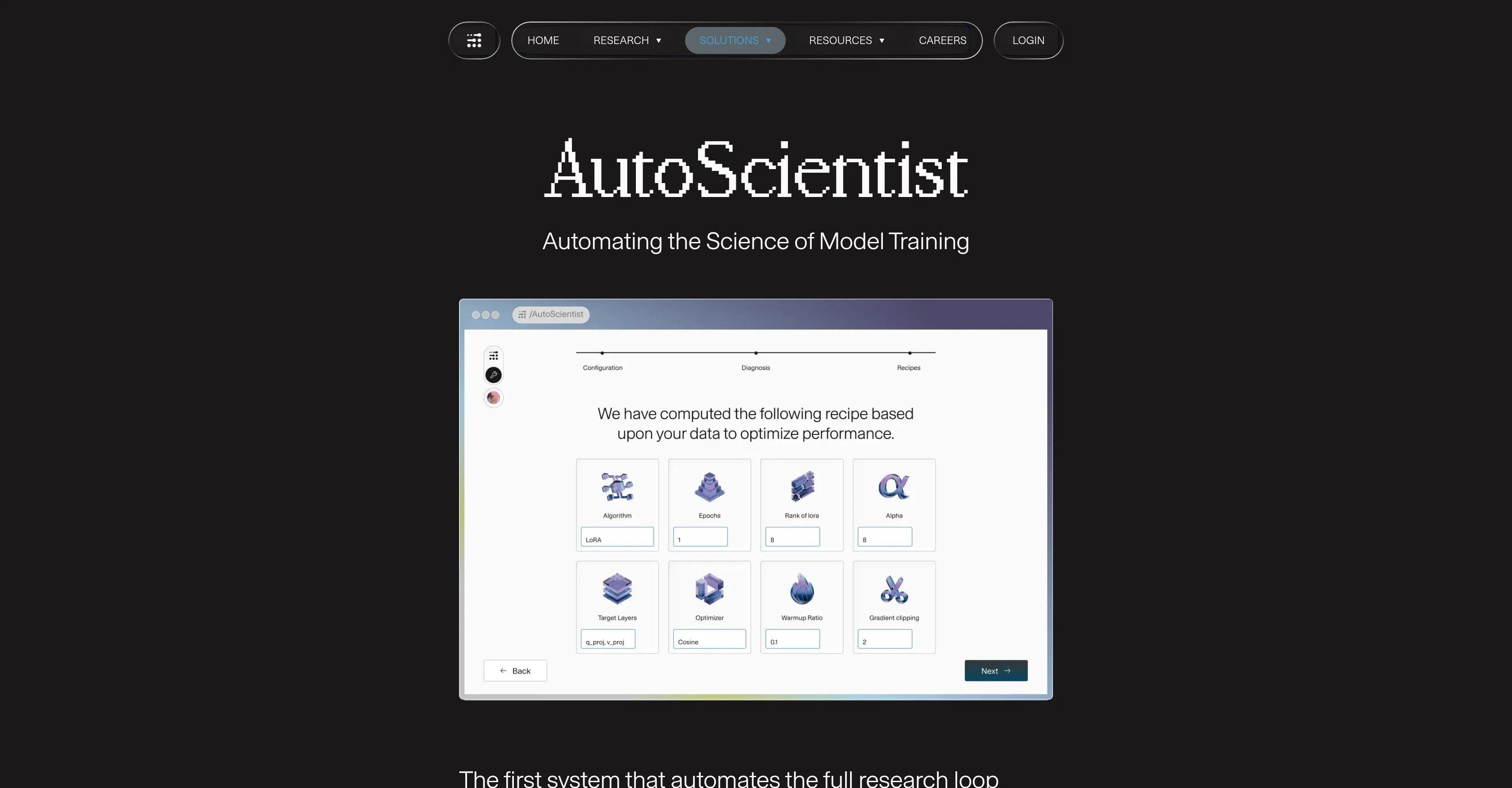 AutoScientist by Adaption Labs website