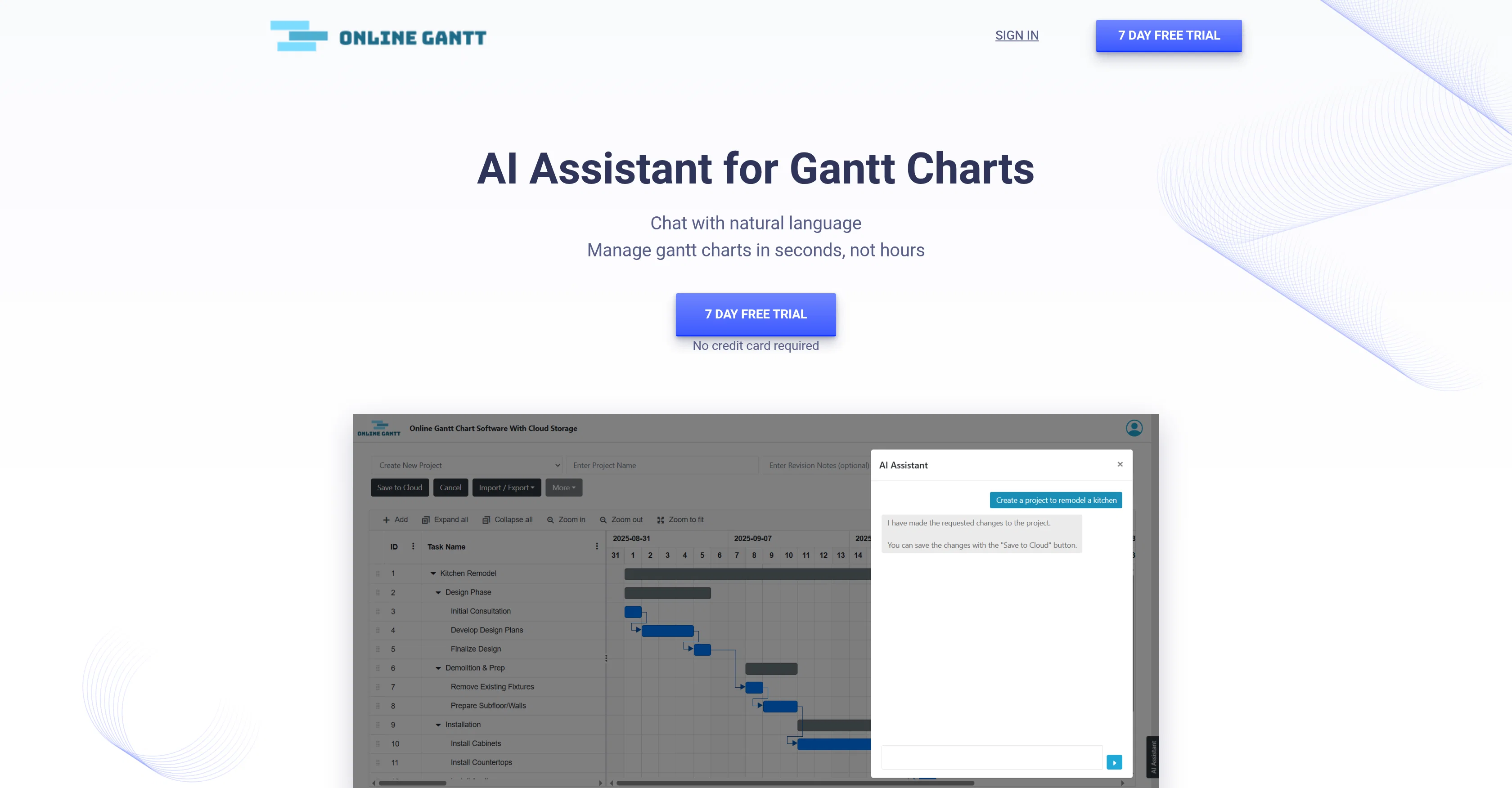 Online Gantt website
