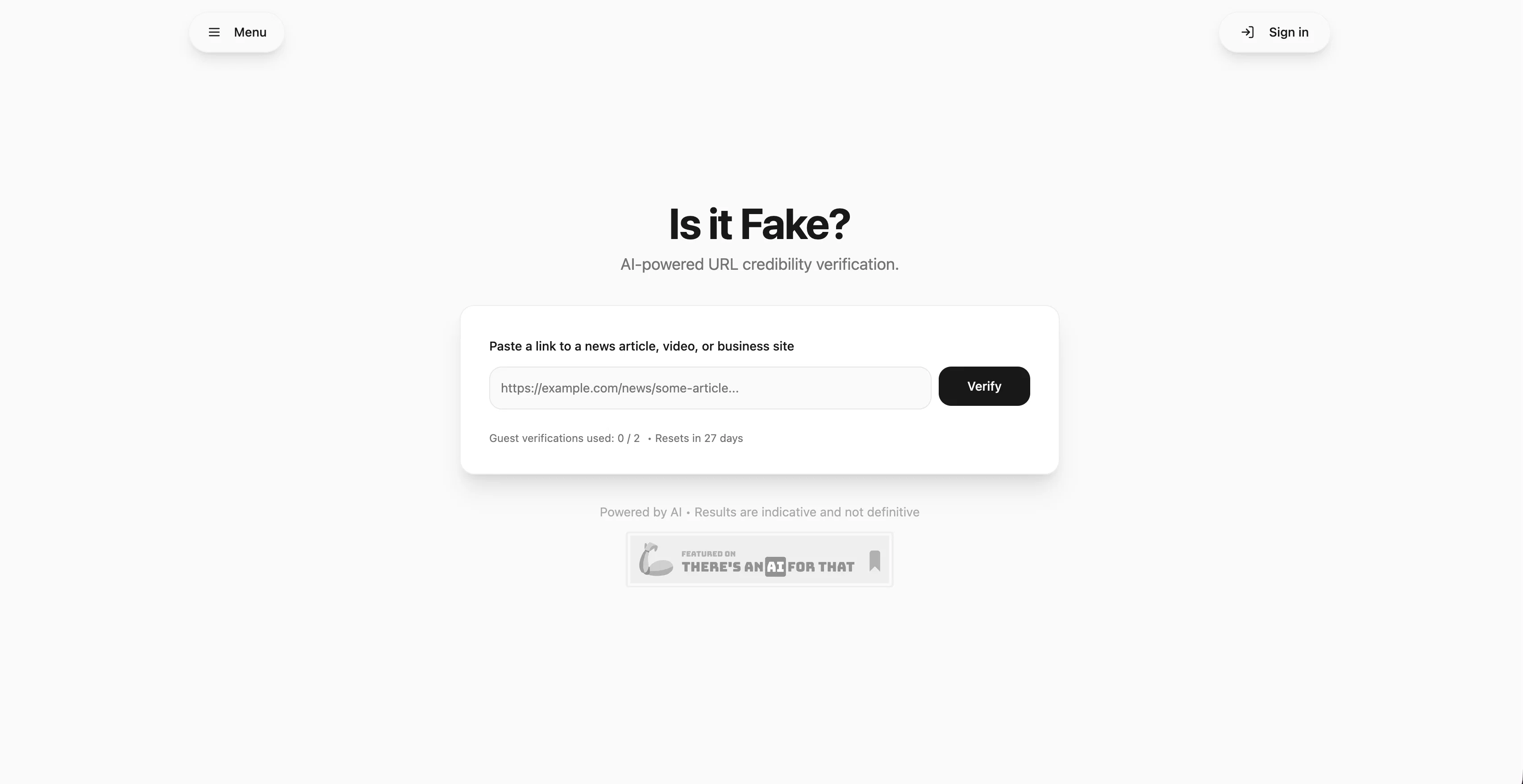 Is It Fake? website