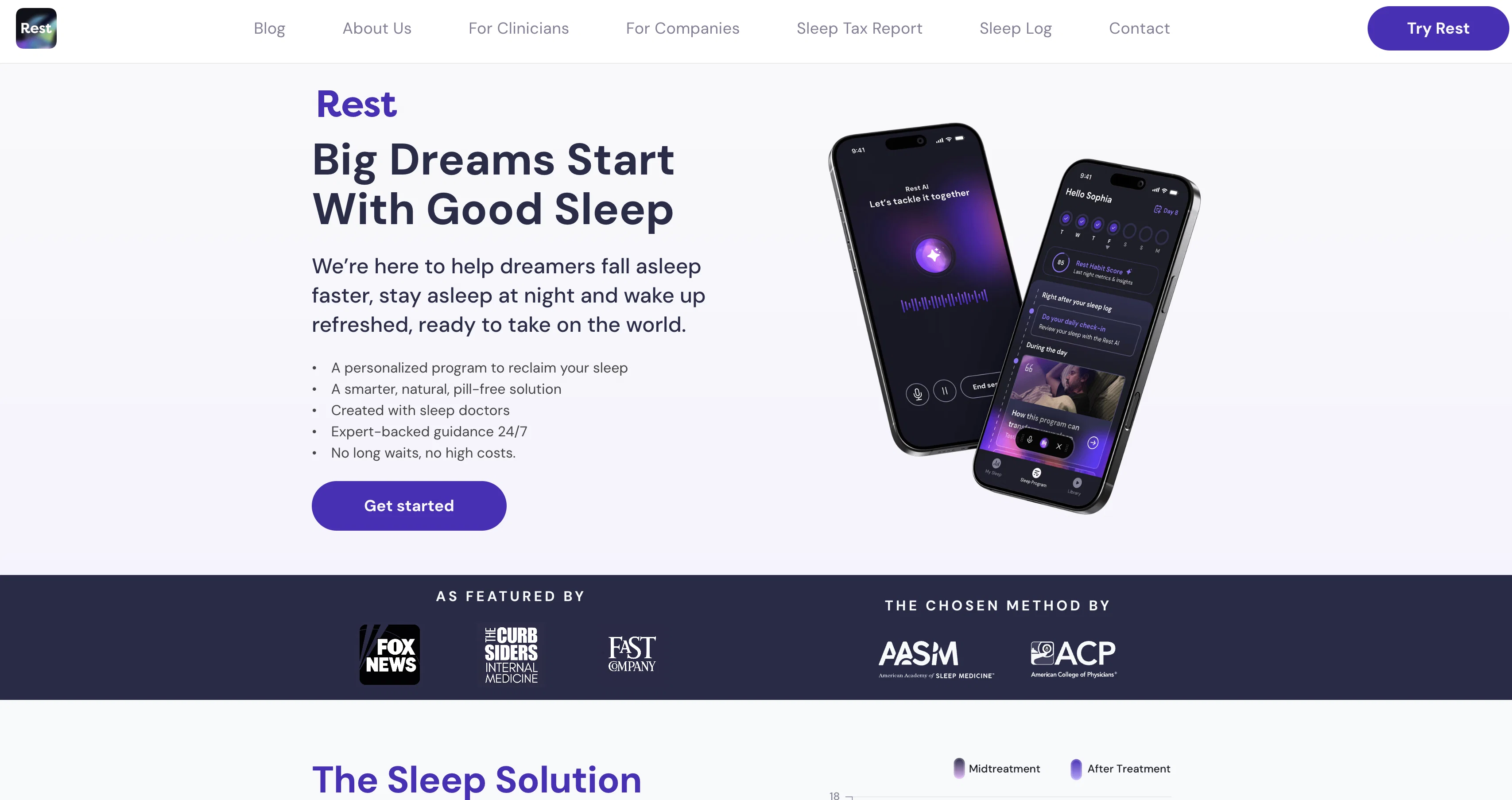 Rest — AI Sleep Coach website