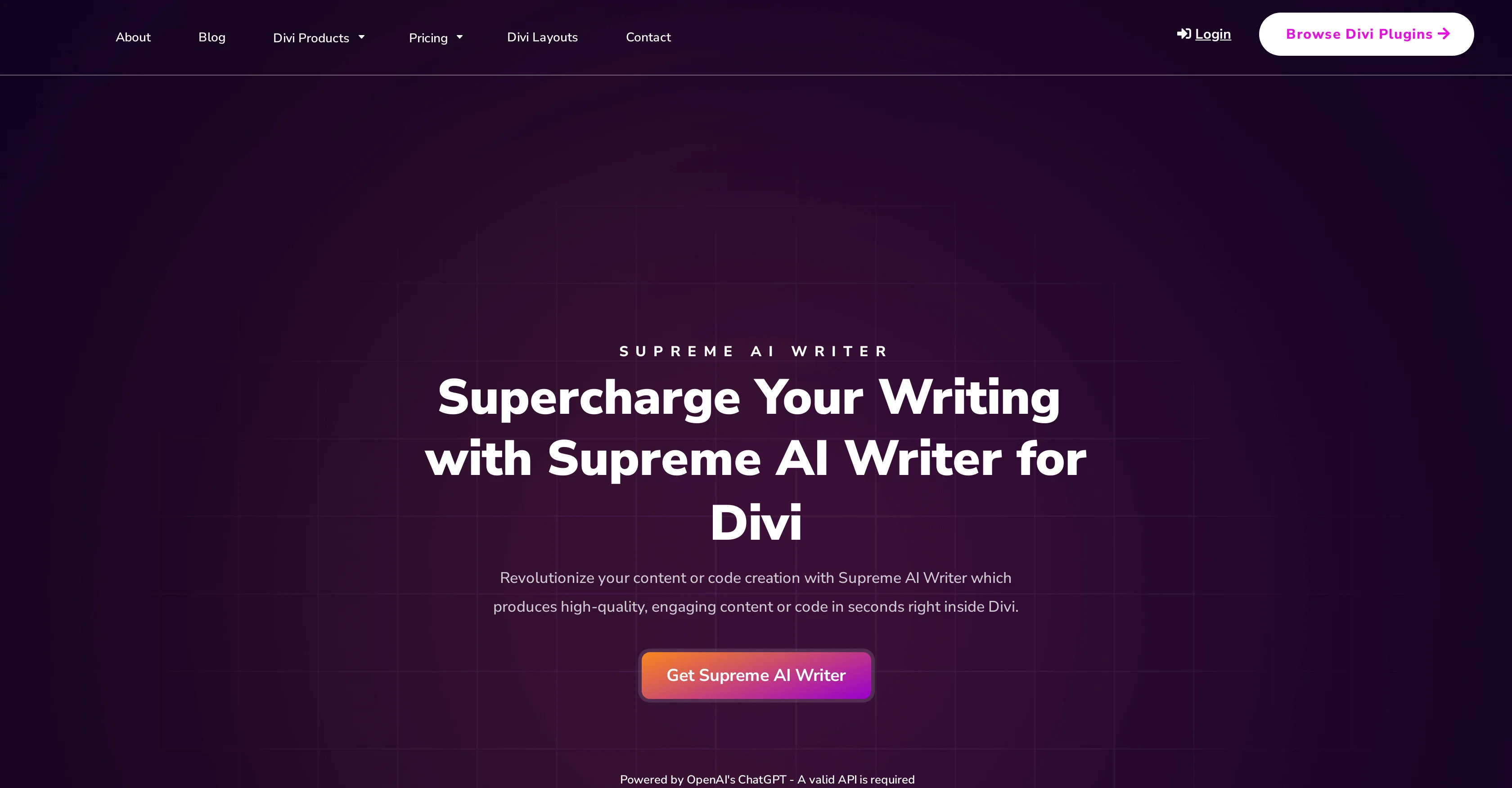Supreme AI Writer website
