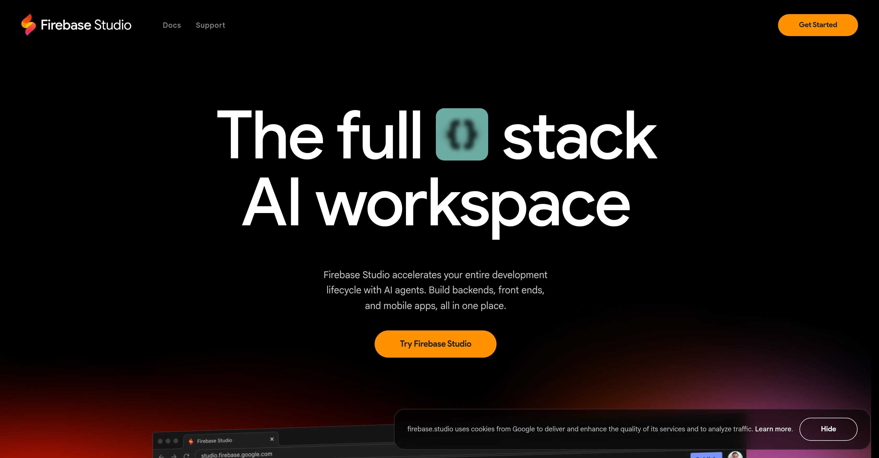 Firebase Studio website