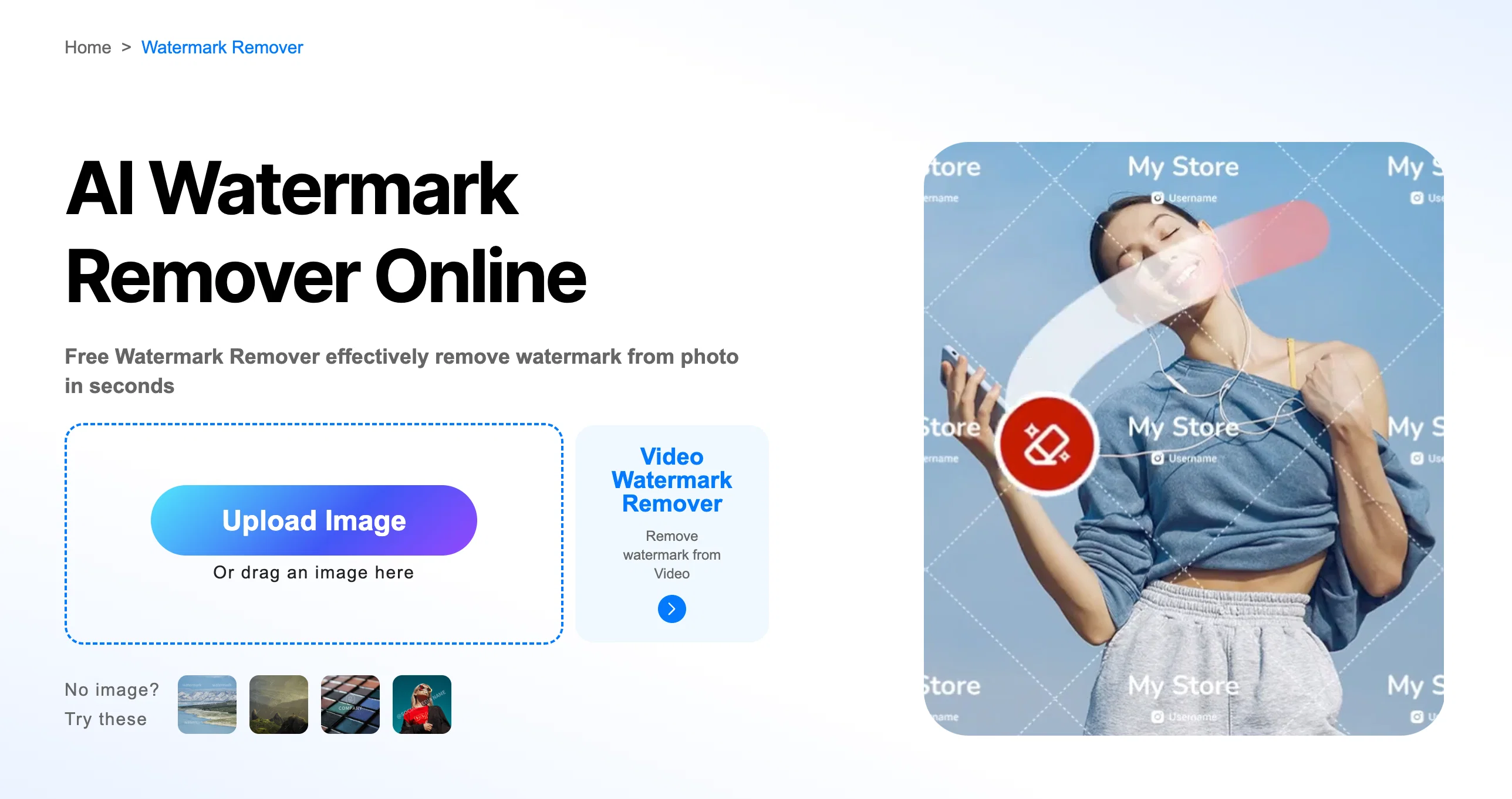 AI Watermark Remover | Picsman website