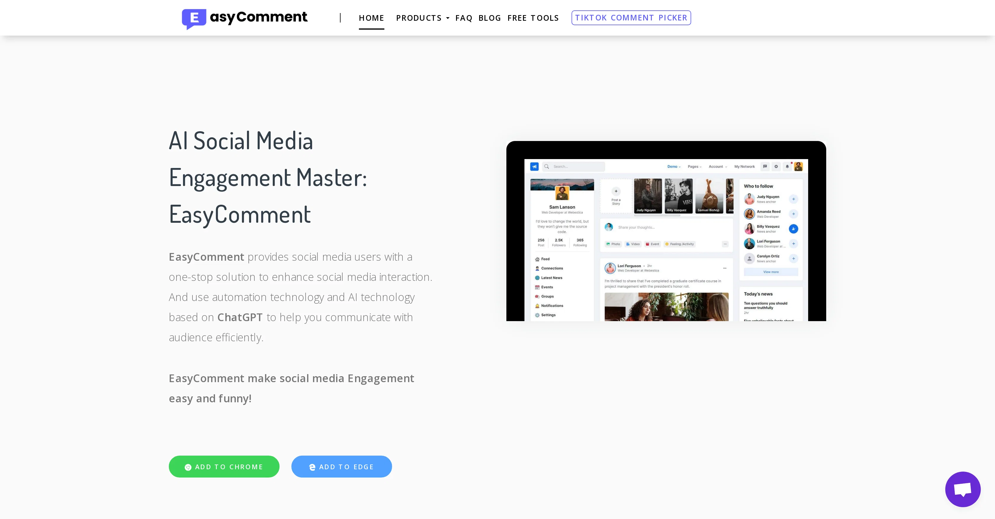 Easy Comment website