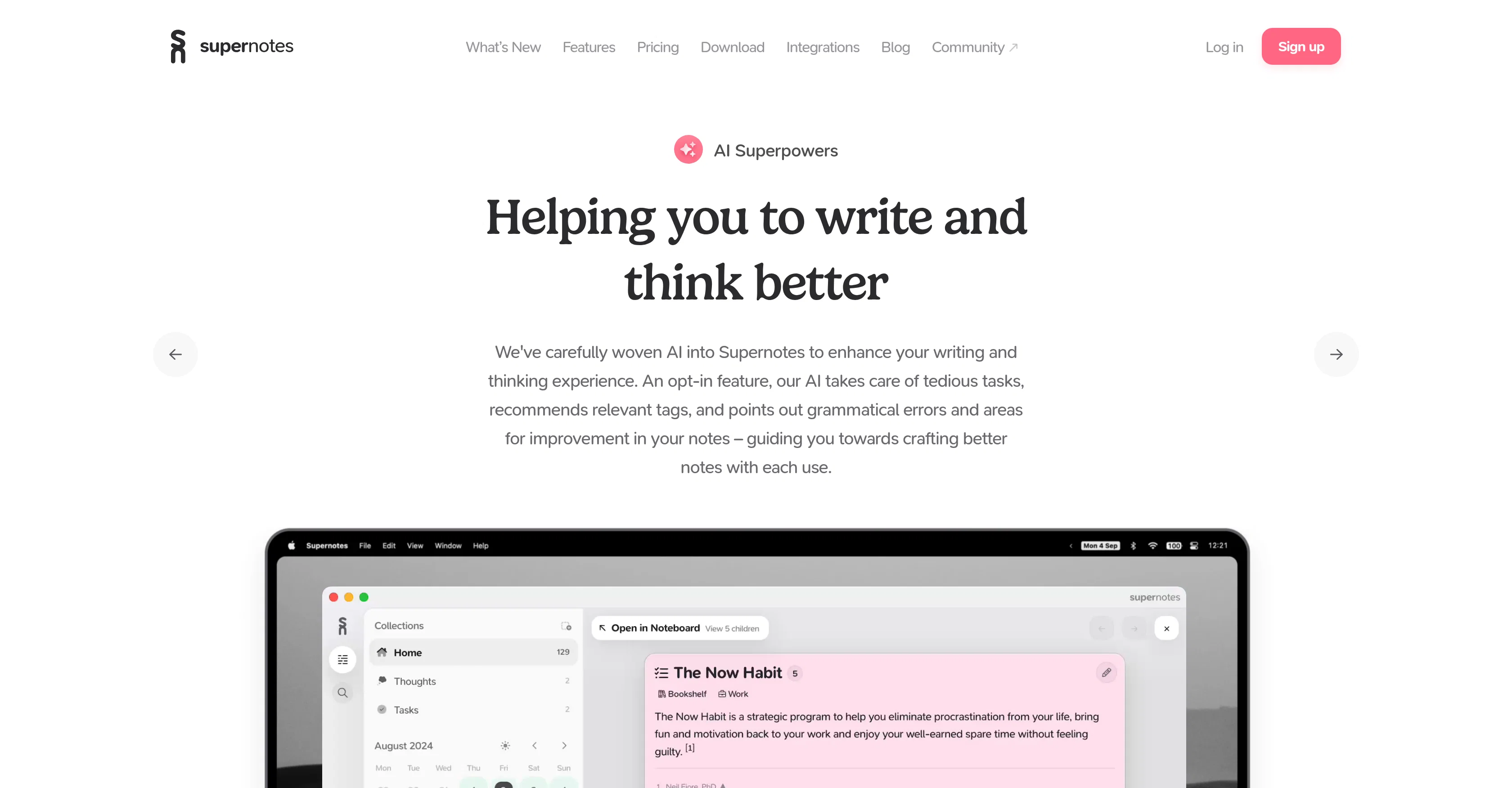 Supernotes website