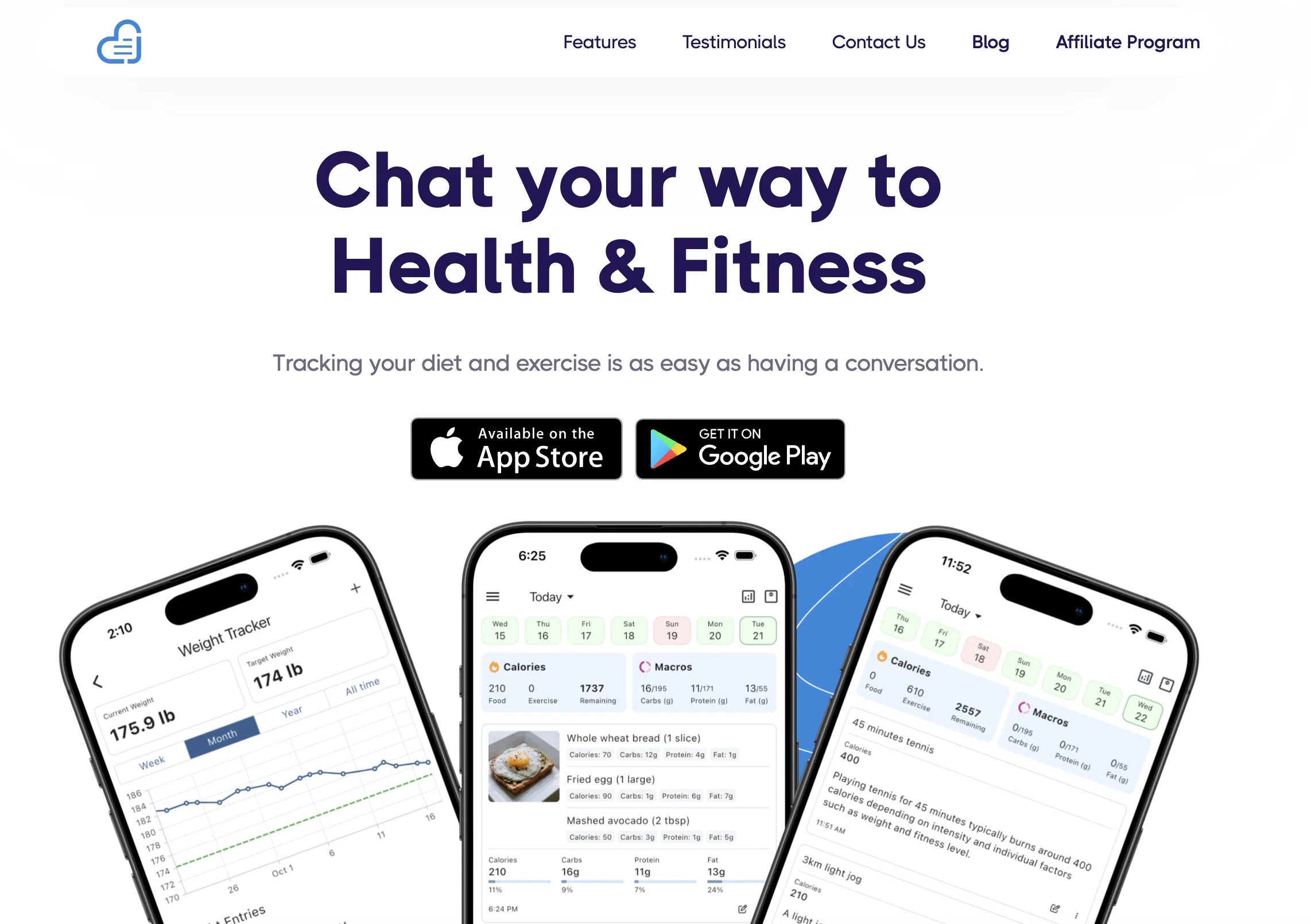 Journable — AI Calorie Counter website