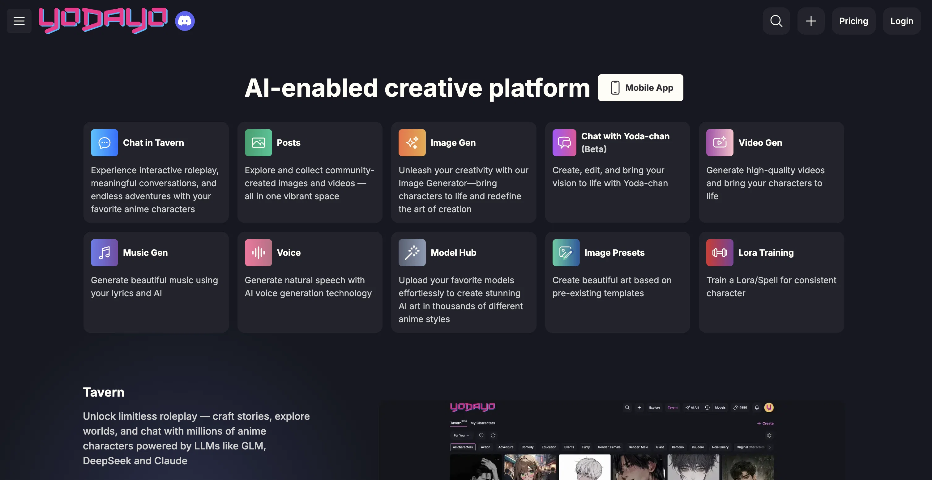 Yodayo website