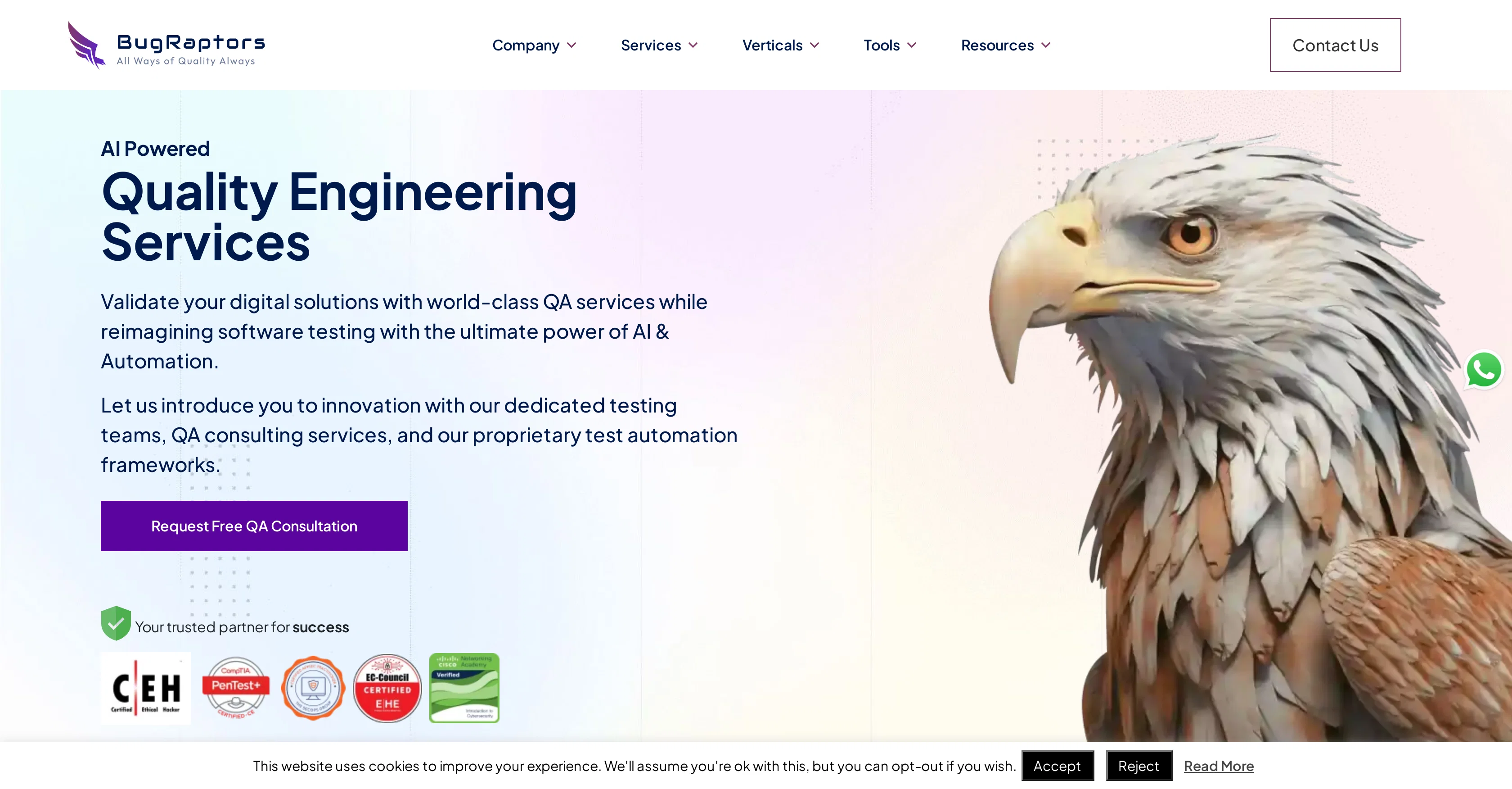 BugRaptors website