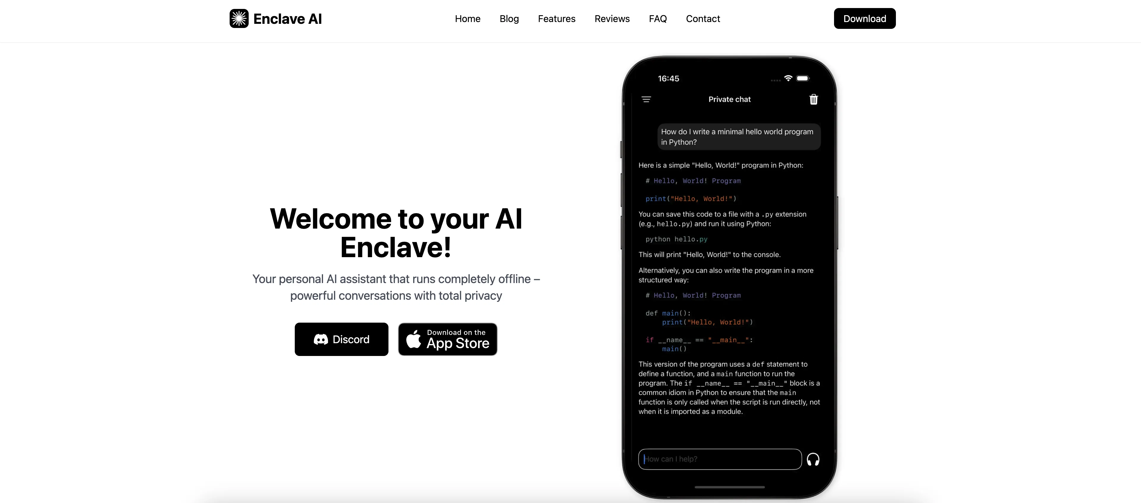 Enclave AI website