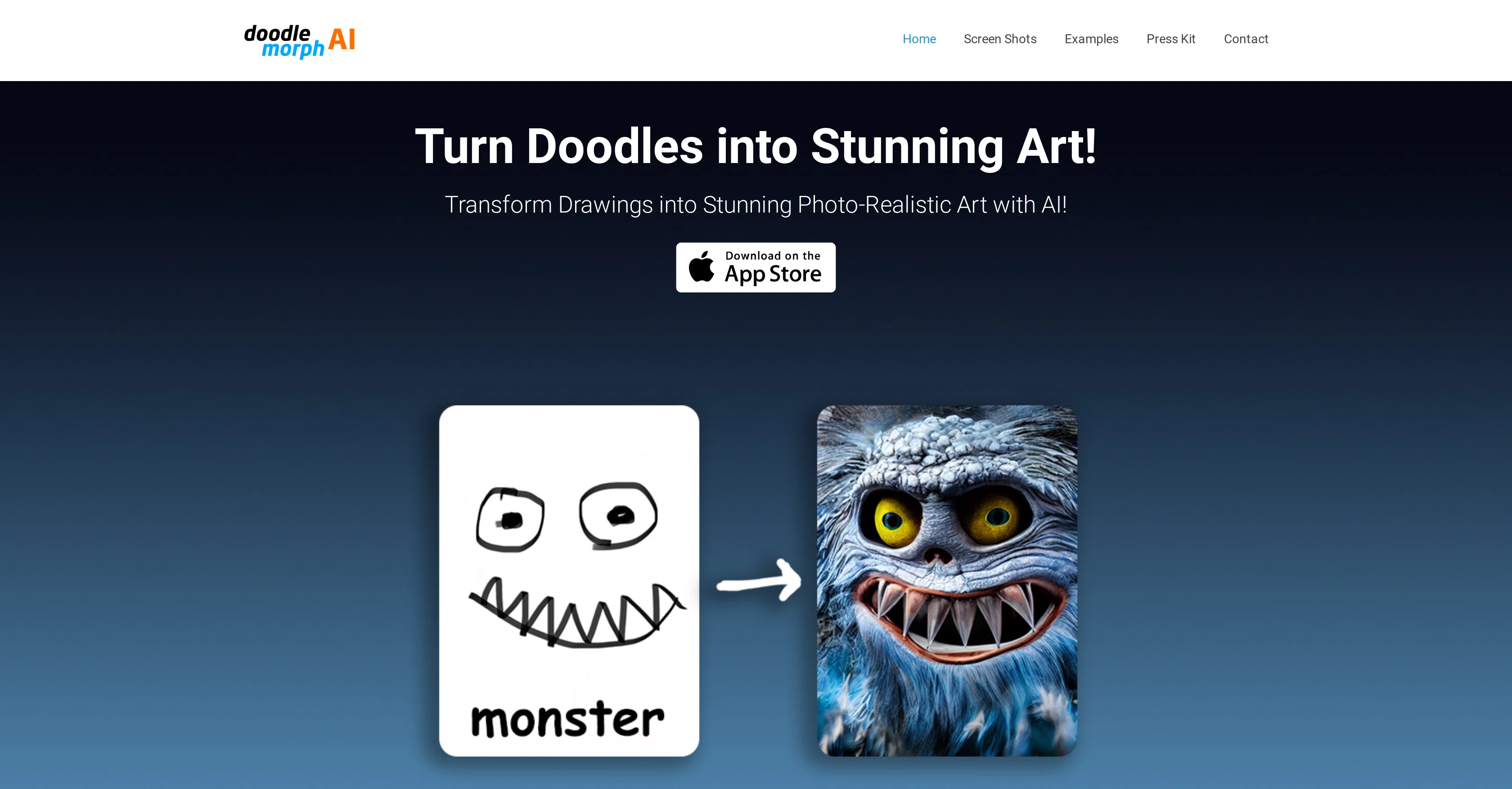 Doodle Morph AI website