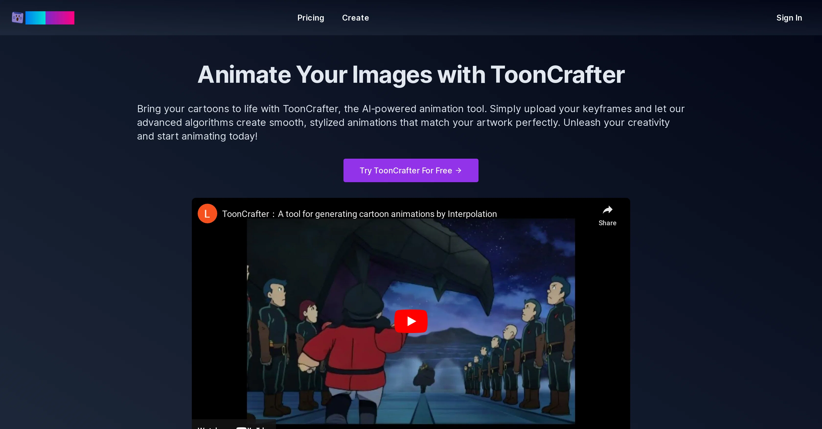 ToonCrafter website