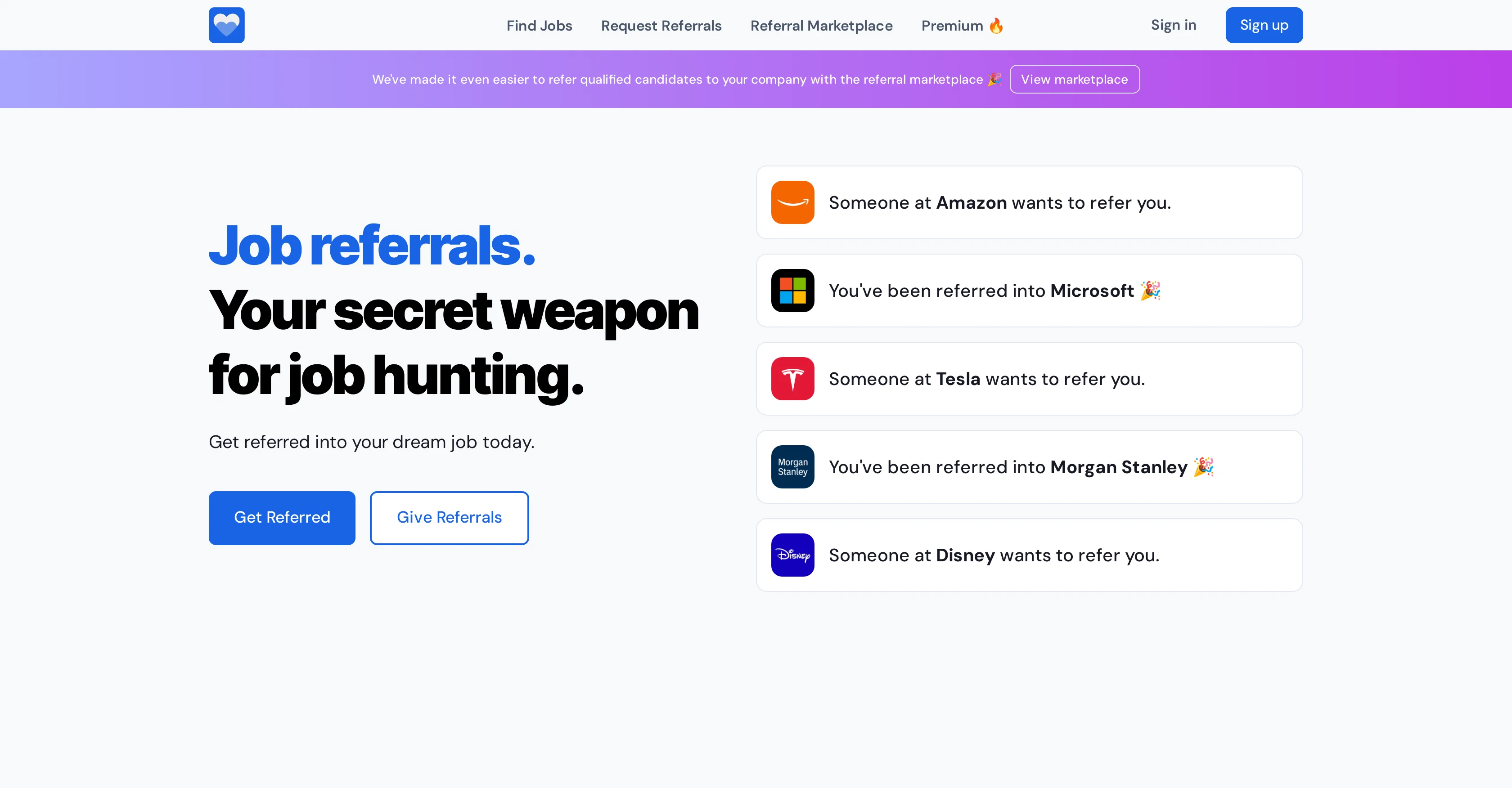 ReferMe website