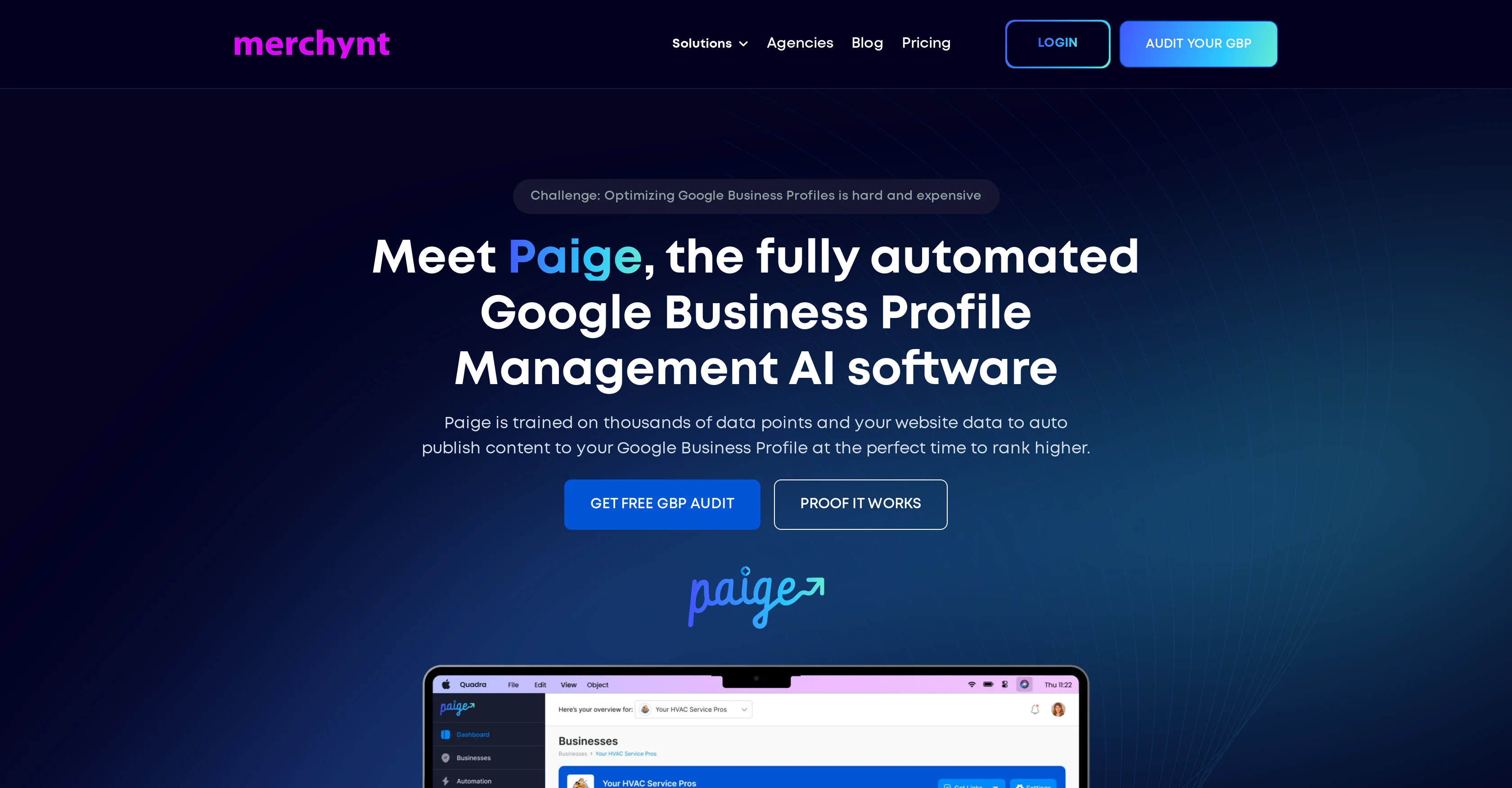 Paige by Merchynt website