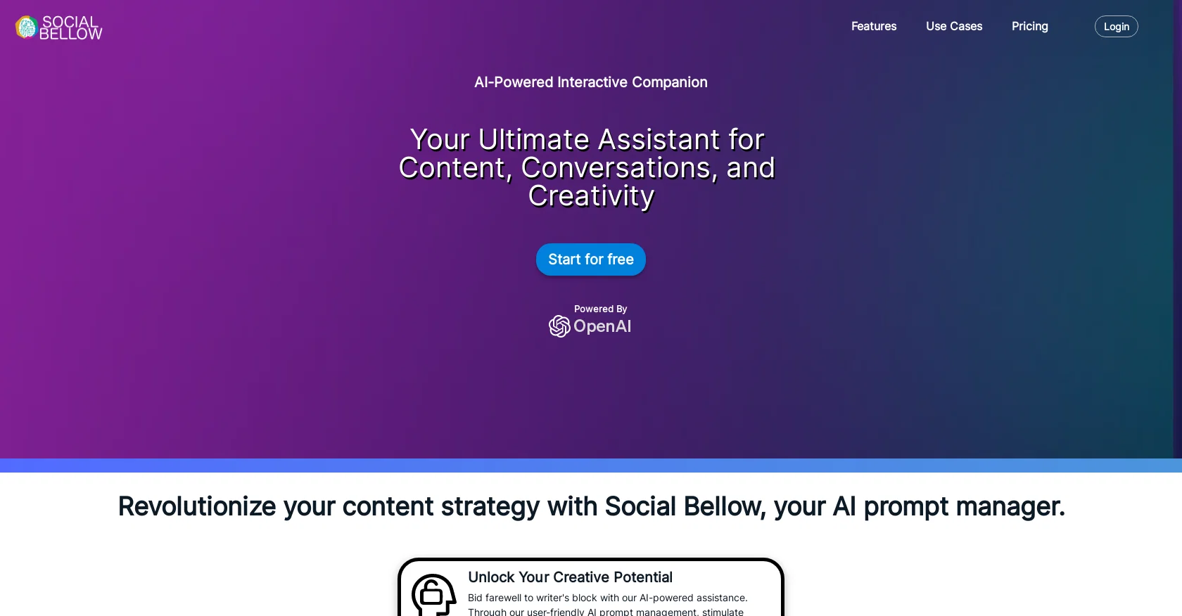 Social Bellow website