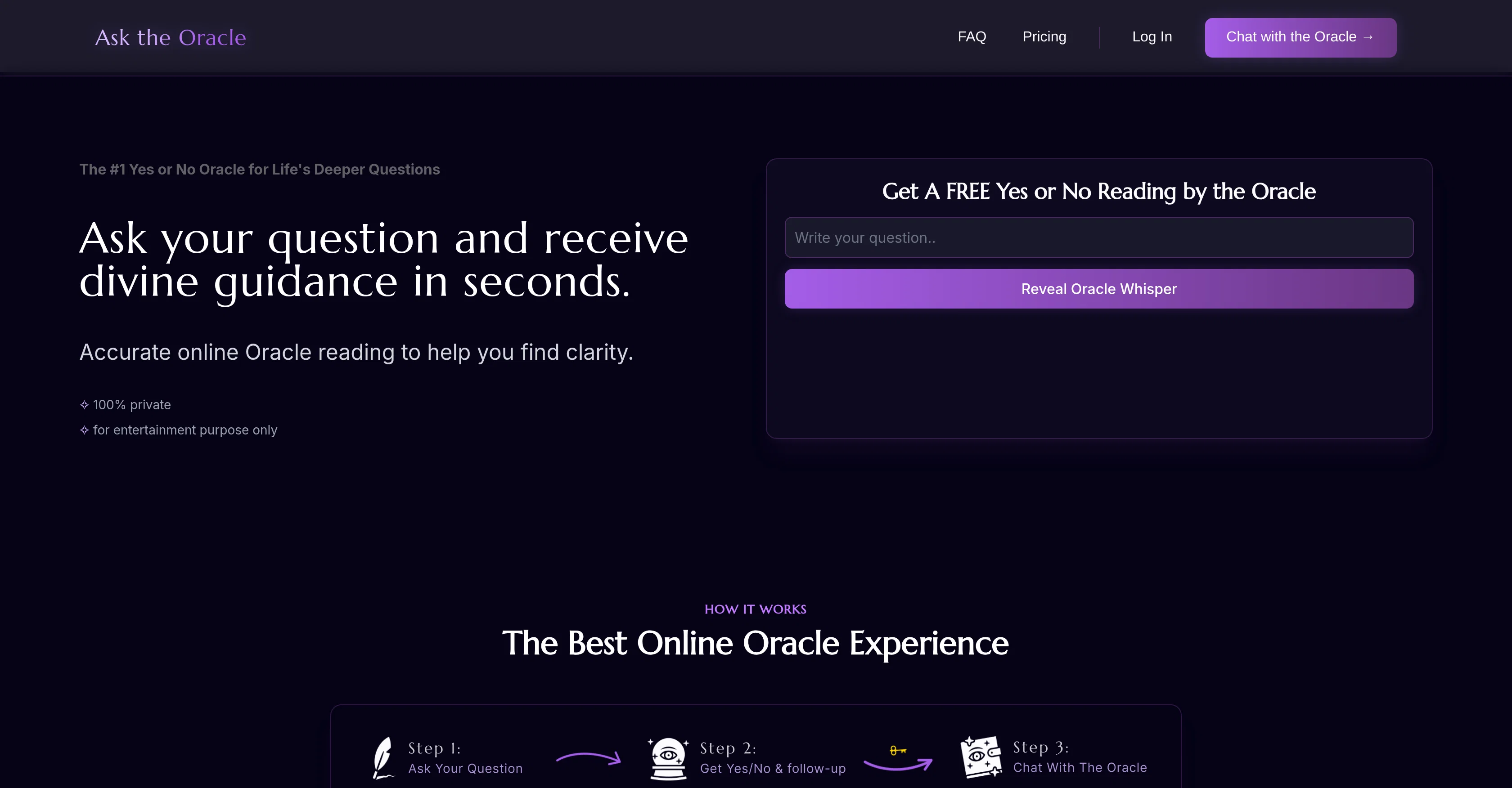 Ask The Oracle website